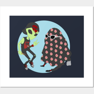 alien boy and ghost dude Posters and Art